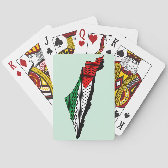 Baralho Mapa Palestino que Bandeira e Padrão Keffiyeg (Verso)