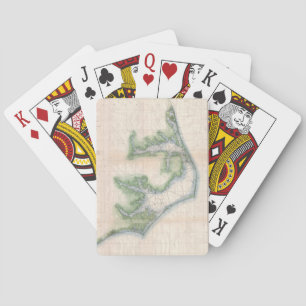 Baralho Mapa Vintage da Costa da Carolina do Norte (1875)