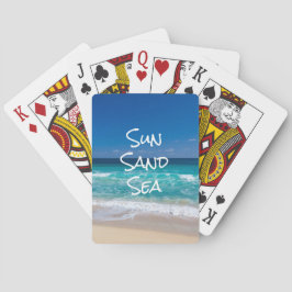 Baralho Mar de Areia de Turquesa de Praia Tropical