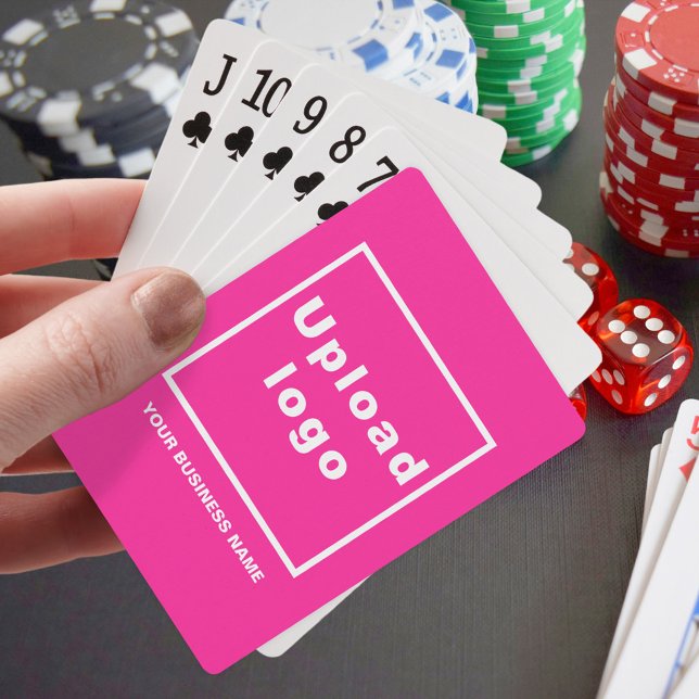 Baralho Marca empresarial rosa em placas de reprodução (Pink business brand on playing cards)
