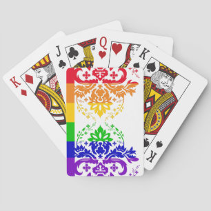 Baralho Marca gay sutil faixas horizontais damask
