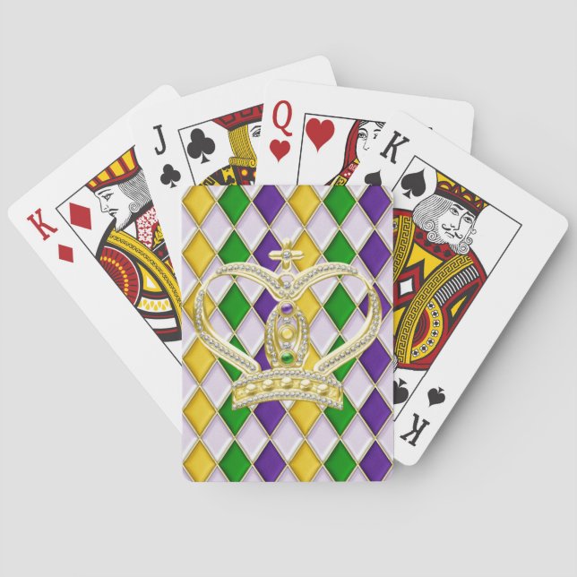 Baralho Mardi Gras Crown Harlequin - Branco (Verso)