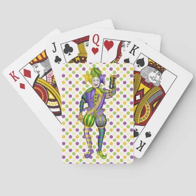 Baralho Mardi Gras Party Tocando Cartões com Jester (Verso)