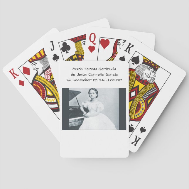 Baralho María Teresa Gertrudis de Jesús Carreño García (Verso)