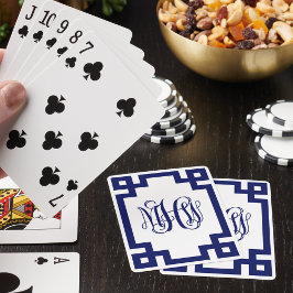 Baralho Marinho Branco - Grego - Letra Vine Script Monogra