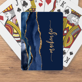 Baralho Marinho de Assinatura Personalizado Agate Dourado