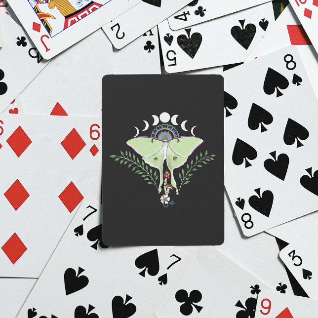 Baralho Mariposa Lunar Etérea Verde Mística Celestial (Criador carregado)