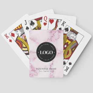 Baralho Mármore rosa-claro do logotipo da empresa comercia