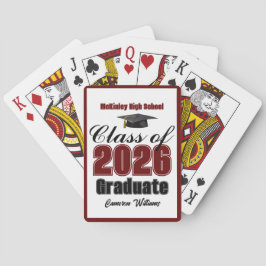 Baralho Maroon Class of 2026 Custom Graduation Party