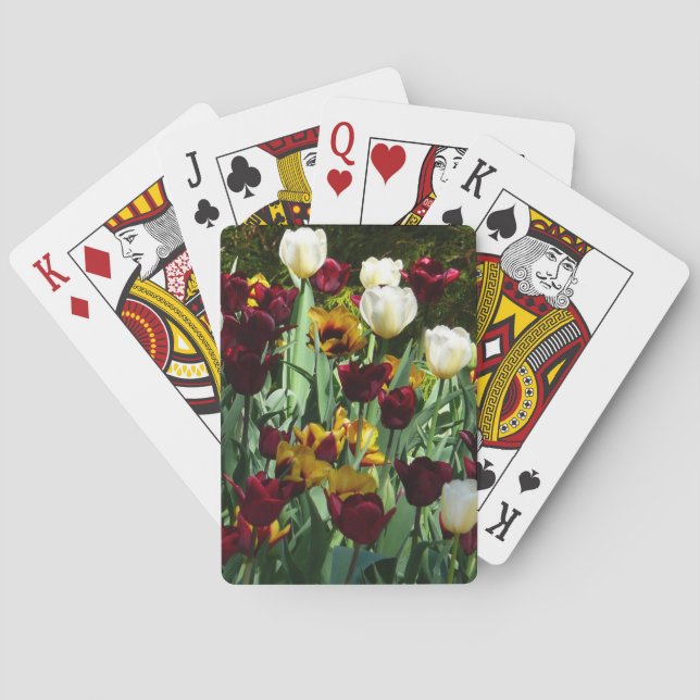 Baralho Maroon e Tulipas Amarelas Palidez Colorida (Verso)