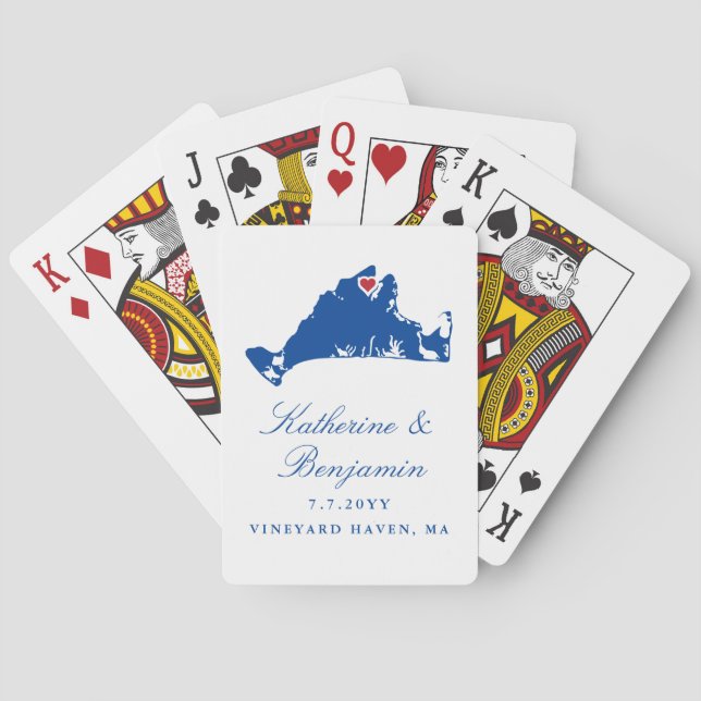 Baralho Martha's Vineyard Wedding Favor Vineyard Haven (Verso)