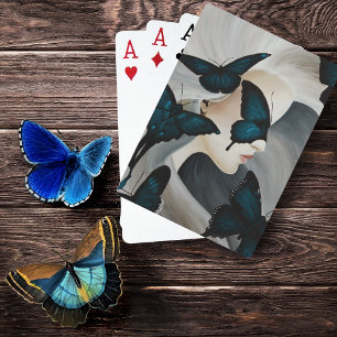 Baralho Máscara de Borboleta Azul Elegante Fantasia