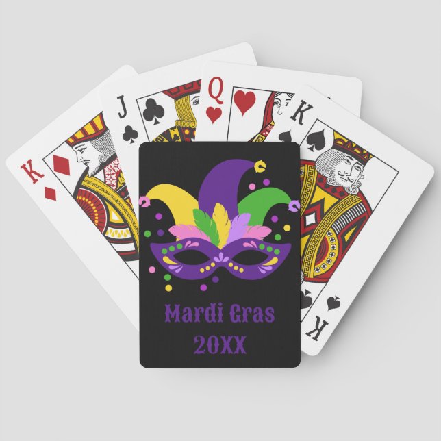 Baralho Máscara Dourada Mardi Gras Verde Roxo (Verso)