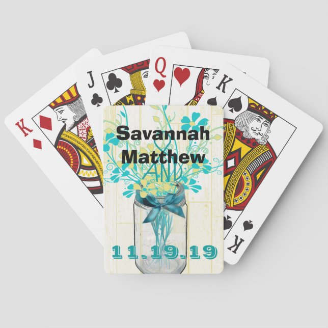 Baralho Mason Jar Personalizou Presentes de Placa de Repro (Verso)
