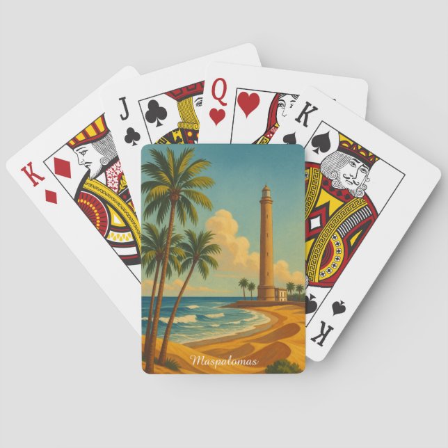 Baralho Maspalomas Meloneras Beach Vintage Gran Canaria (Verso)