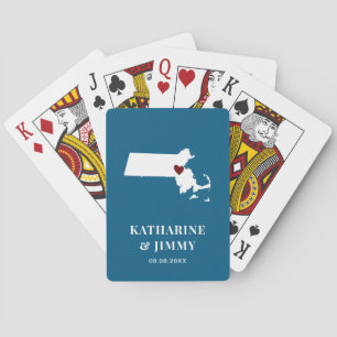 Baralho Massachusetts Wedding Favor Deck of Cards, Mapa