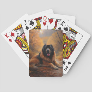 Baralho Mastiff Tibetano no outono deixa cair inspiração