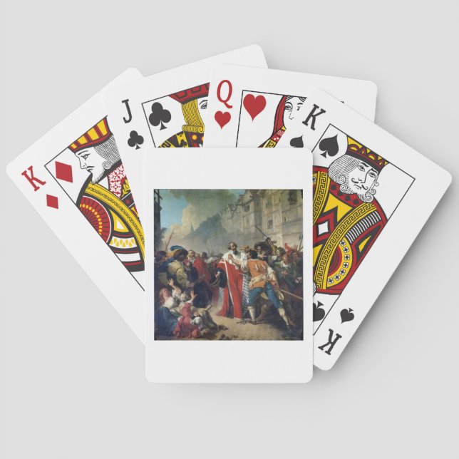 Baralho Mathieu Mole sendo parado pela multidão parisiense (Verso)