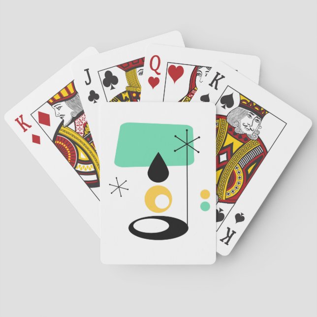 Baralho meio século azul-design de-lâmpada moderna (Verso)