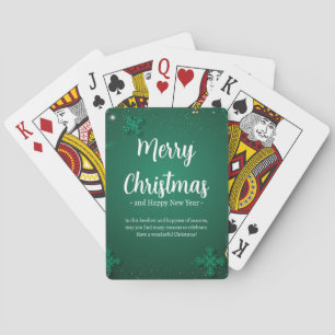 Baralho Melhor Clássico do Dia de Natal Simples Verde e Br