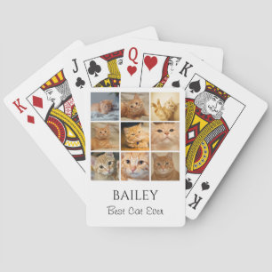 Baralho Melhor Colagem de Fotos de Cat Personalizada