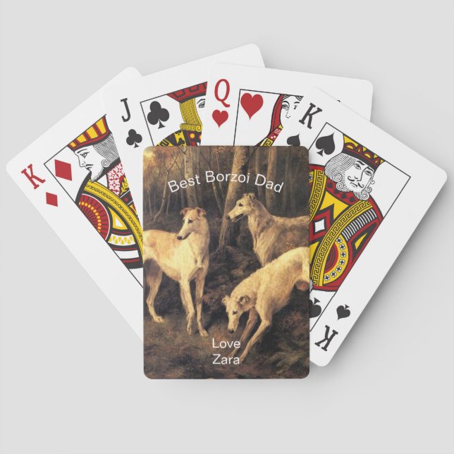Baralho Melhor Pai Borzoi Personalizado (Verso)