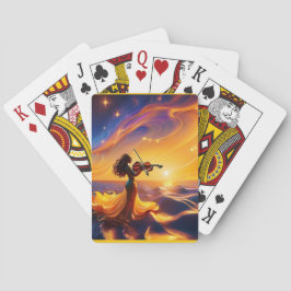 Baralho Menina Asiática Jogando A Cena Surreal Violina