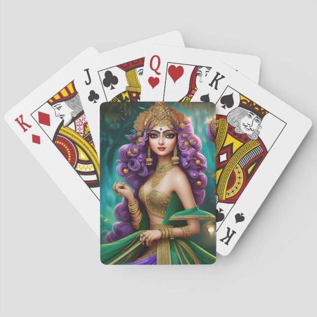 Baralho Menina bonitinha jogando cartas (Verso)