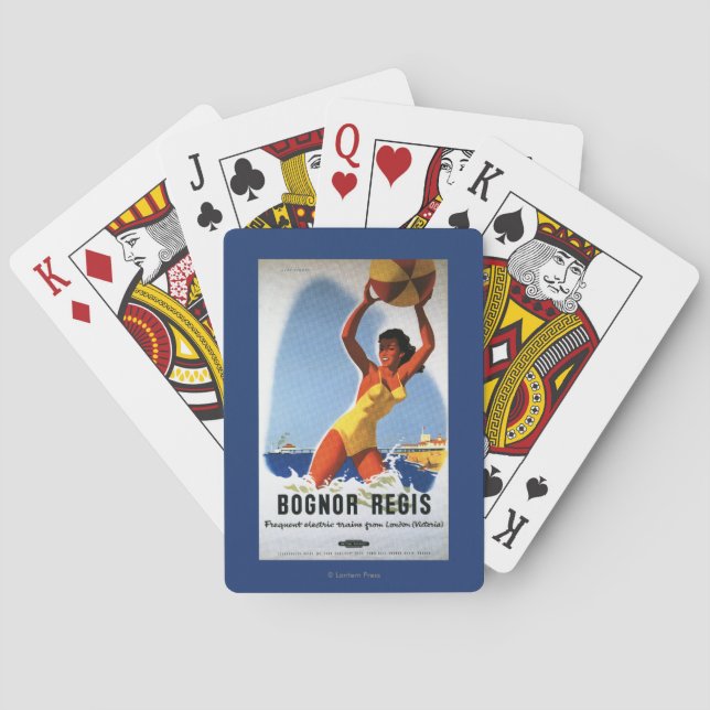 Baralho Menina das estradas de ferro e poster britânicos (Verso)