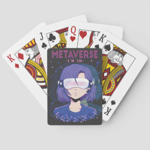 Baralho Menina de anime óculos de realidade virtual Cartas