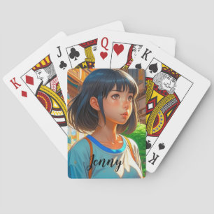 Baralho Menina de Anime Personalizada na Cidade Artes Colo