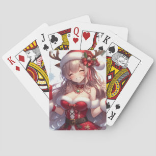Baralho Menina de Natal de animação bonita