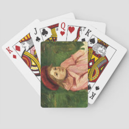 Baralho Menina em um Berete Vermelho