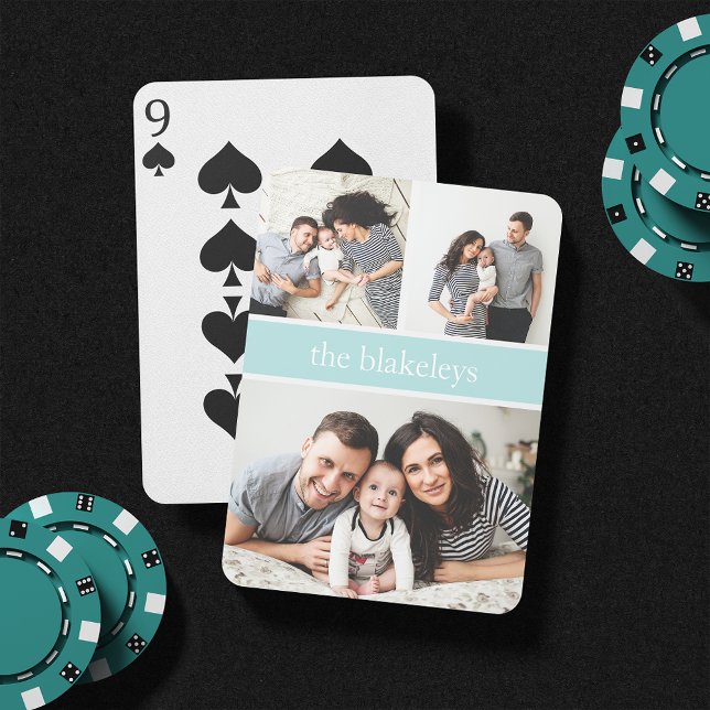 Baralho Menta | Colagem de Fotografias de Nome Personaliza (Criador carregado)