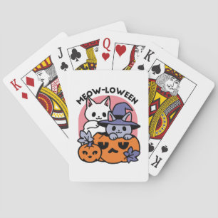 Baralho Meow-Loween - Design de Gato de Halloween