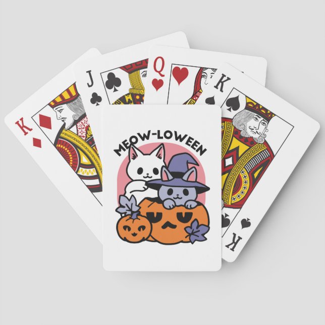 Baralho Meow-Loween - Design de Gato de Halloween (Verso)