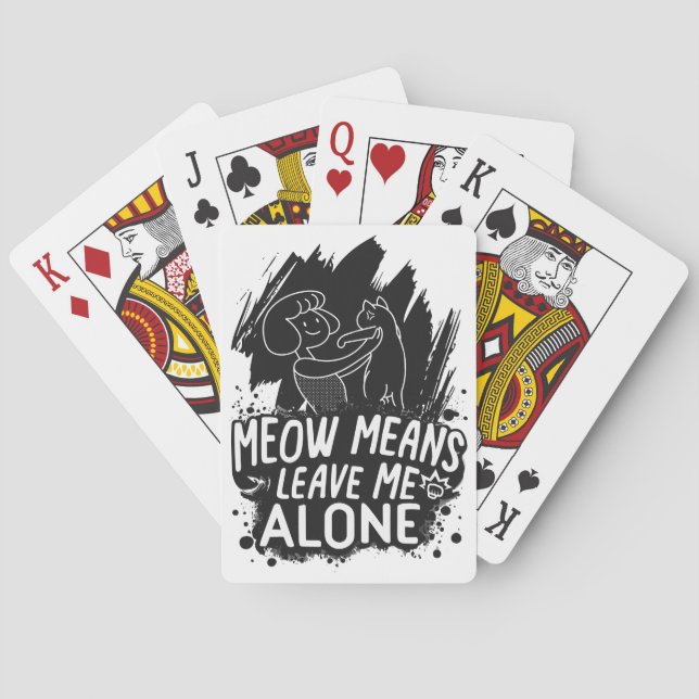 Baralho Meow Significa Me Deixar Sozinha Engraçado Citação (Verso)