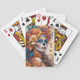 Baralho Mesmerização de Mulher em Maquiagem de Crânio de A