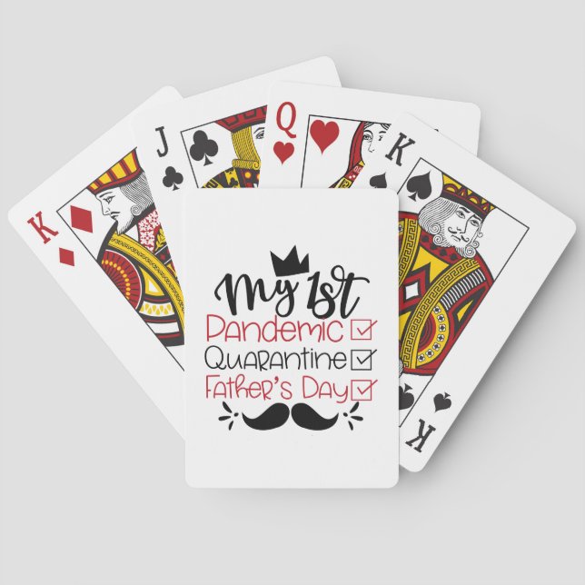 Baralho Meu primeiro Dia de os pais Pandêmico de Quarenten (Verso)