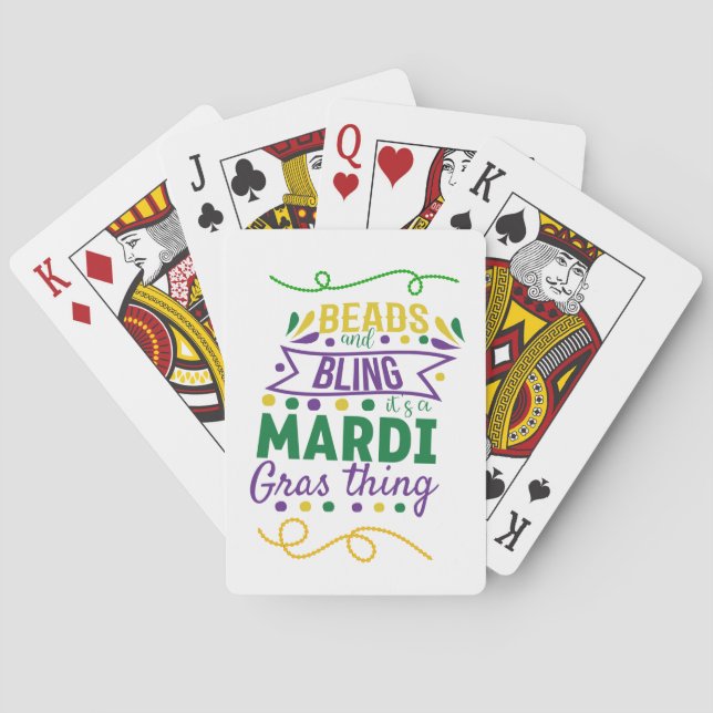 Baralho Miçangas e Brilho É uma Coisa de Mardi Gras (Verso)