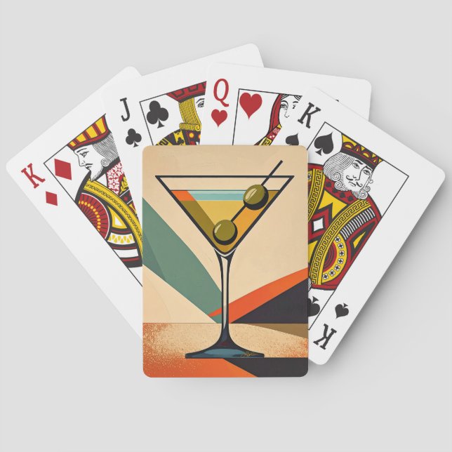 Baralho Mid Century Modern Color Block Martini Art (Verso)