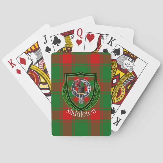 Baralho Middleton Scottish Clan Tartan & Crest (Verso)