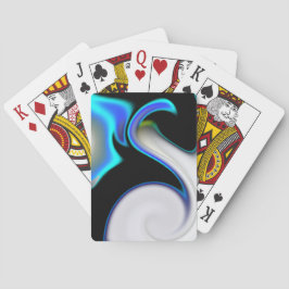 Baralho Mistura lisa com curvas néon azuis sobre a sombra