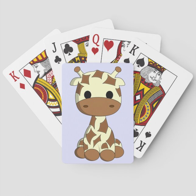 Baralho Miúdos bonitos dos desenhos animados do girafa do (Verso)