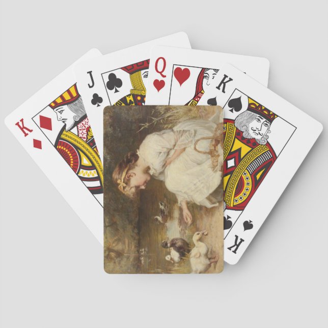 Baralho Moça alimentando patos (por Frederick Morgan) (Verso)