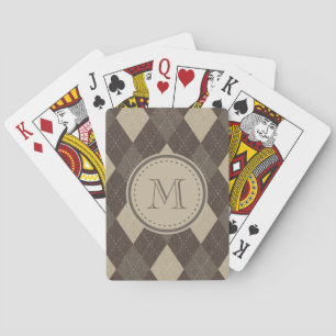 Baralho Mocha Chocca Brown Argyle com monograma