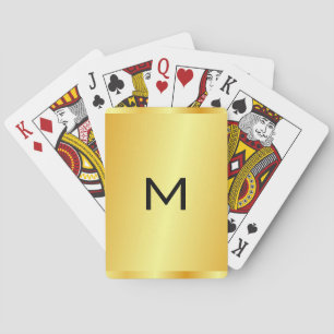 Baralho Modelo com aspecto metálico Dourado monograma