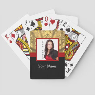 Baralho modelo da foto do damasco do ouro