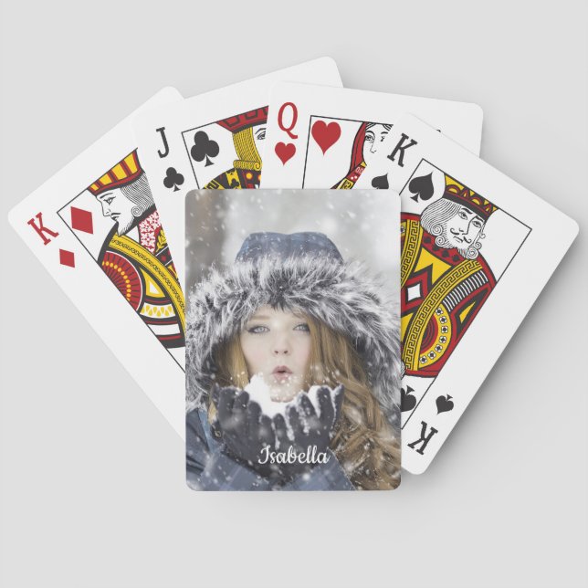 Baralho Modelo de Fotografia e Nome Crie o seu (Verso)