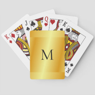 Baralho Modelo de Olhar Metálico Dourado Nome Moderno